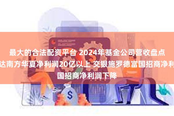 最大的合法配资平台 2024年基金公司营收盘点：易方达南方华夏净利润20亿以上 交银施罗德富国招商净利润下降