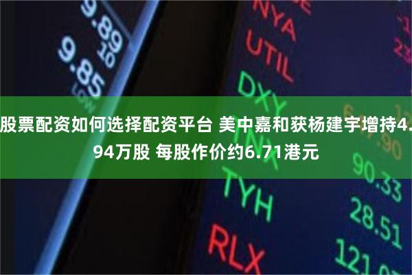 股票配资如何选择配资平台 美中嘉和获杨建宇增持4.94万股 每股作价约6.71港元