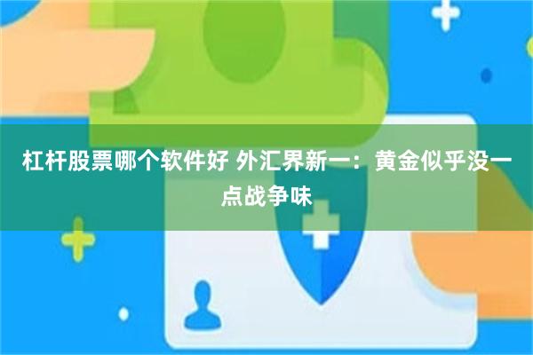 杠杆股票哪个软件好 外汇界新一：黄金似乎没一点战争味