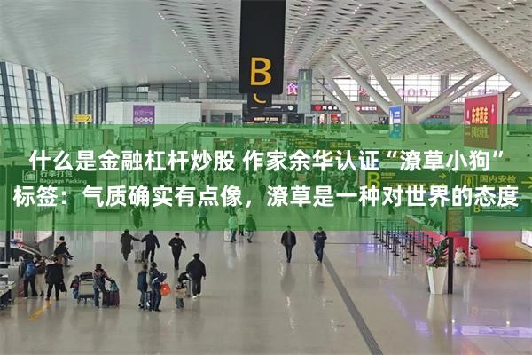 什么是金融杠杆炒股 作家余华认证“潦草小狗”标签:气质确实有点像,潦草是一种对世界的态度