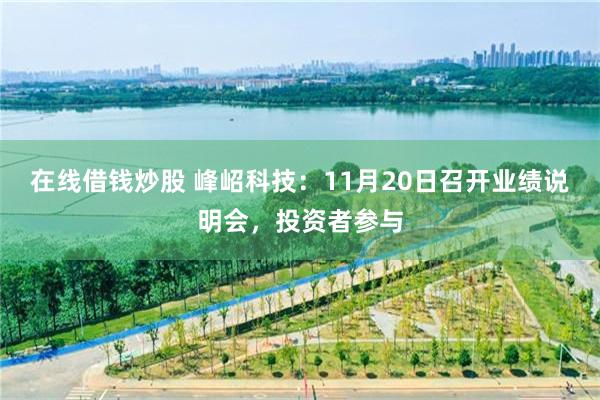 在线借钱炒股 峰岹科技：11月20日召开业绩说明会，投资者参与