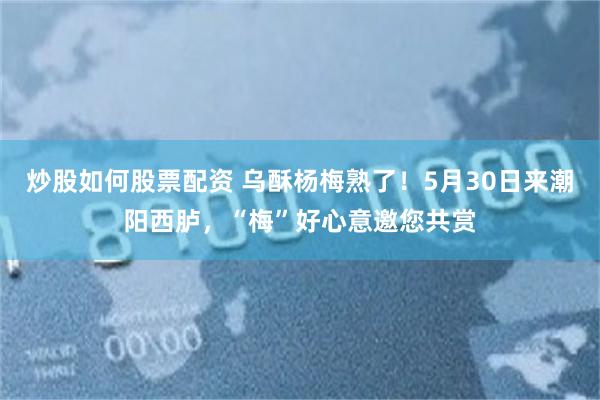 炒股如何股票配资 乌酥杨梅熟了！5月30日来潮阳西胪，“梅”好心意邀您共赏