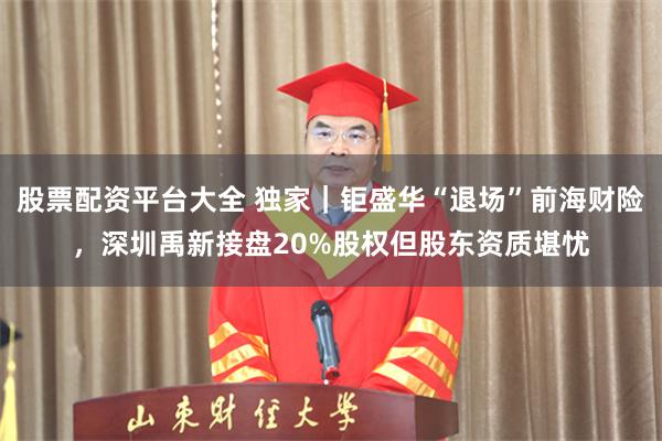 股票配资平台大全 独家｜钜盛华“退场”前海财险，深圳禹新接盘20%股权但股东资质堪忧