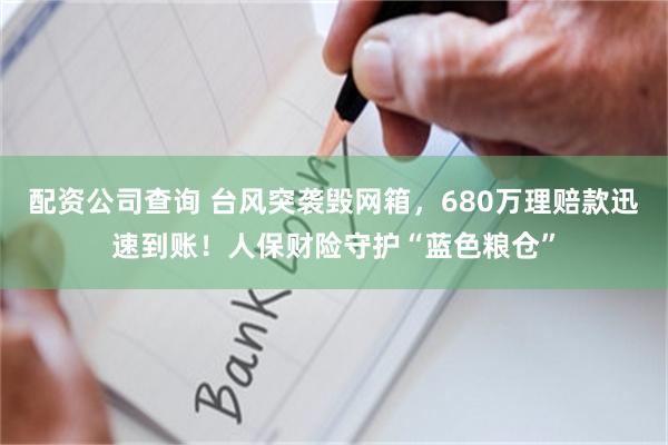 配资公司查询 台风突袭毁网箱，680万理赔款迅速到账！人保财险守护“蓝色粮仓”