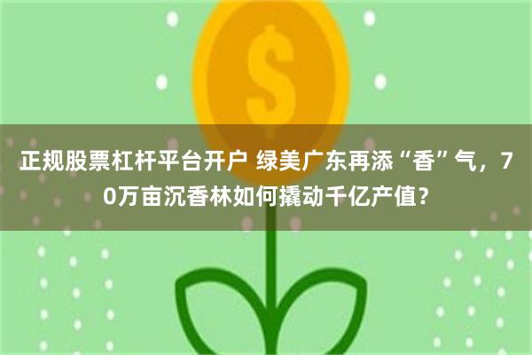 正规股票杠杆平台开户 绿美广东再添“香”气，70万亩沉香林如何撬动千亿产值？