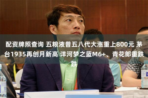 配资牌照查询 五粮液普五八代大涨重上800元 茅台1935再创月新高 洋河梦之蓝M6+、青花郎重跌